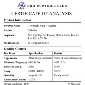 TB-500 Certificate of Analysis